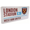Plechová cedule West Ham United FC, bílá, 40x18 cm