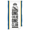 Osuška Real Madrid FC, bílá, černé motto, bavlna, 70x140 cm