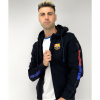 Dětská mikina FC Barcelona, černá, zip, kapuce, kapsy (Velikost 13-14 r)