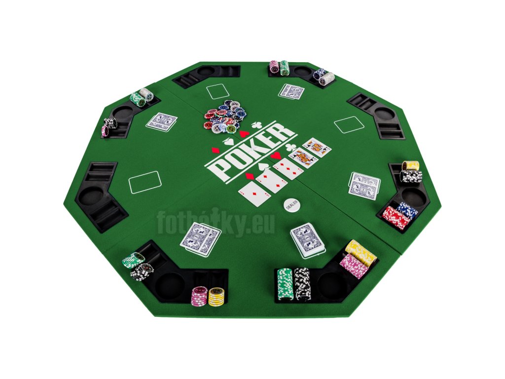 Skládací pokerová podložka osmihran zelená
