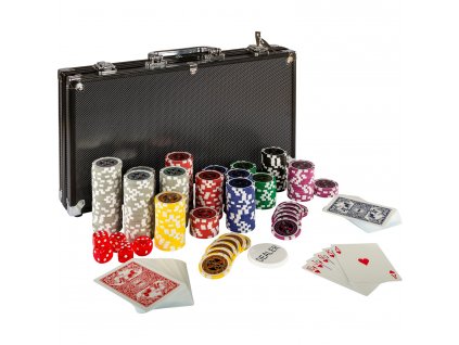 Poker Set - 300 laserových žetonů BLACK EDITION