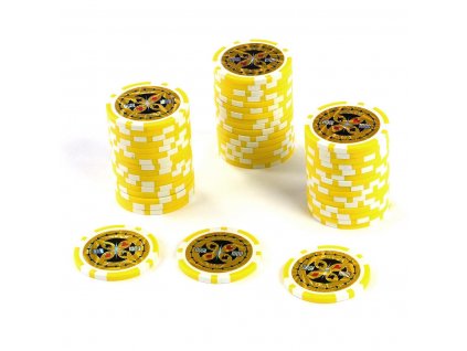 50 ks poker žetonů v hodnotě 1000 o váze 12g s kovovým jádrem