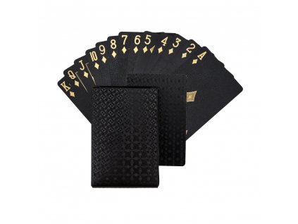Poker karty plastové - černé