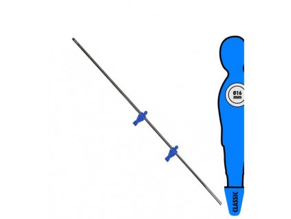 Tyč na stolní fotbal 16 mm s 2 modří hráči