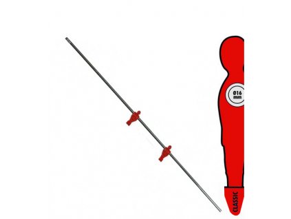Tyč na stolní fotbal 16 mm s 2 červení hráči