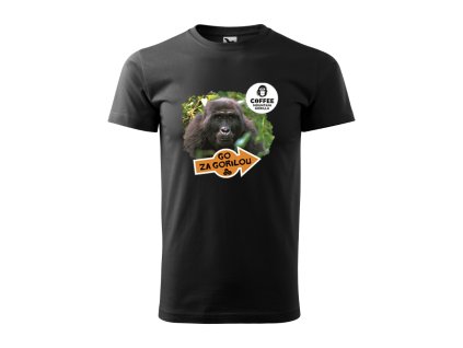 Pánské tričko Mountain Gorilla Coffee Za Gorilou černé (Velikost 2XL)