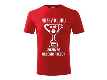 Vítězné triko motiv 5 červená