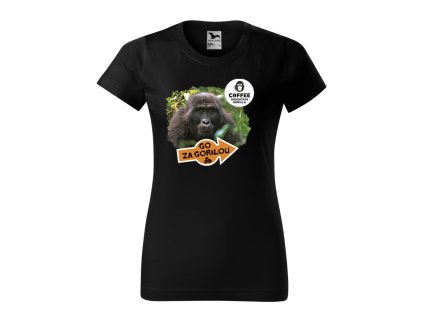 Dámské tričko Mountain Gorilla Coffee Za Gorilou černé (Velikost 2XL)