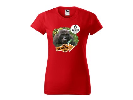 Dámské tričko Mountain Gorilla Coffee Za Gorilou červené (Velikost 2XL)