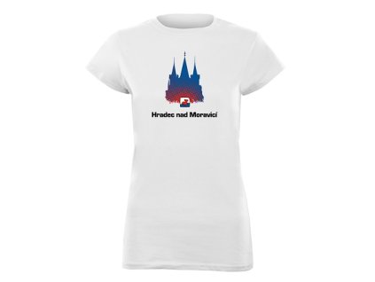 Triko HRADEC NAD MORAVICÍ bílé dámské (Velikost 2XL)