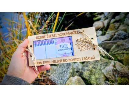 Dřevěná obálka- ke svatbě