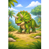 Triceratops v prehistorickém pralese