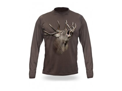 3D triko s potiskem dlouhý rukáv jednobarevné jelen
