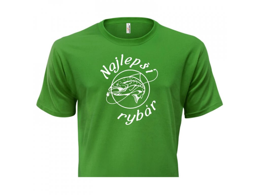 pánske tričko rámik • Najlepší rybár zelené tričko titulka