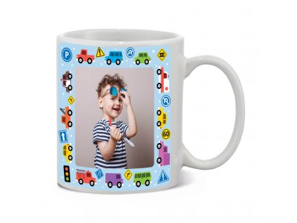 rámik Autíčka•hrnček biely2