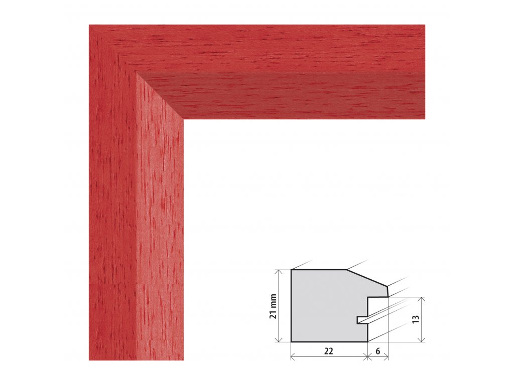 Fotorámeček 40x60 cm Dresden červená s plexisklem (Plexisklo čiré)