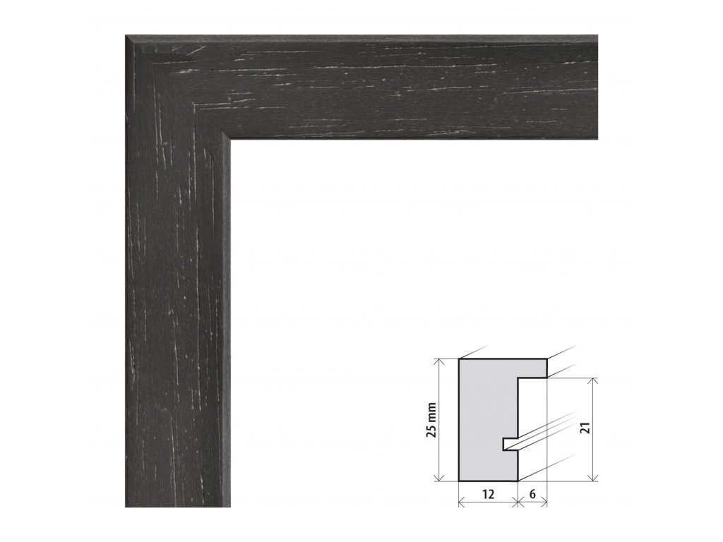 Fotorámeček 60x85 cm Kiel černá s plexisklem (Plexisklo čiré)