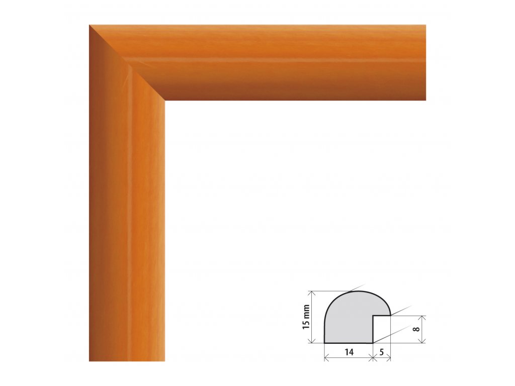 Fotorámeček 40x40 cm Roma oranžová s plexisklem (Plexisklo čiré)