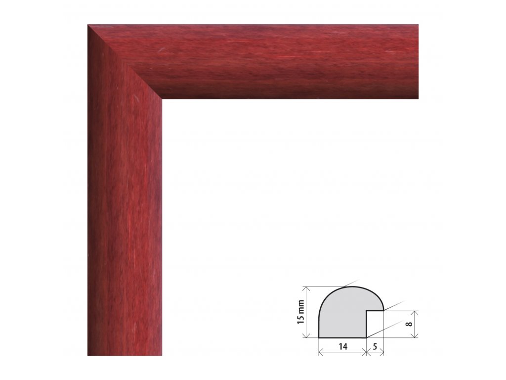Fotorámeček 28x35 cm Roma tmavě červená s plexisklem (Plexisklo čiré)