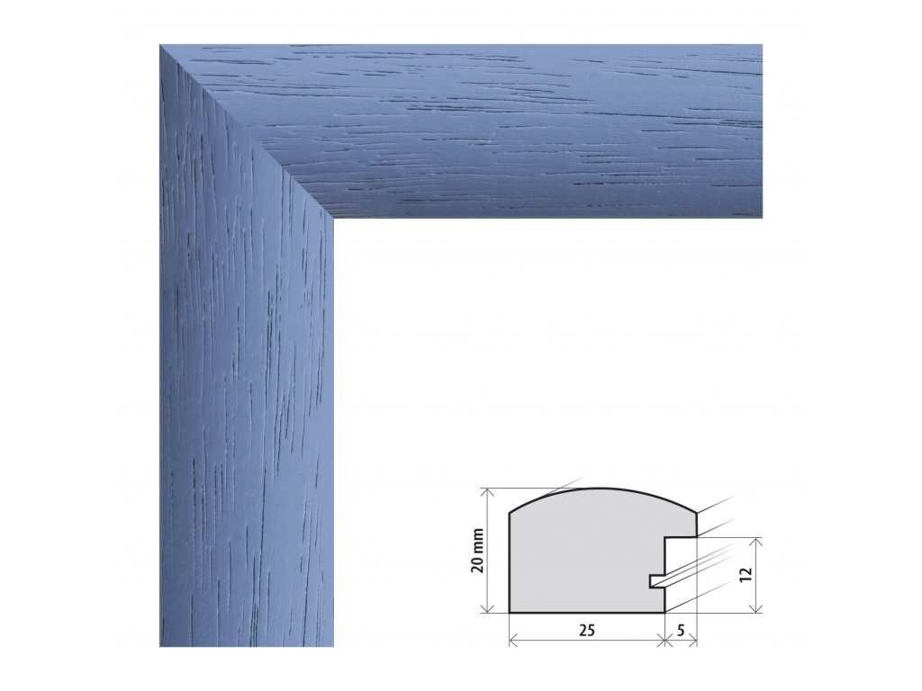 Fotorámeček 50x50 cm Parma modrá s plexisklem (Plexisklo čiré)
