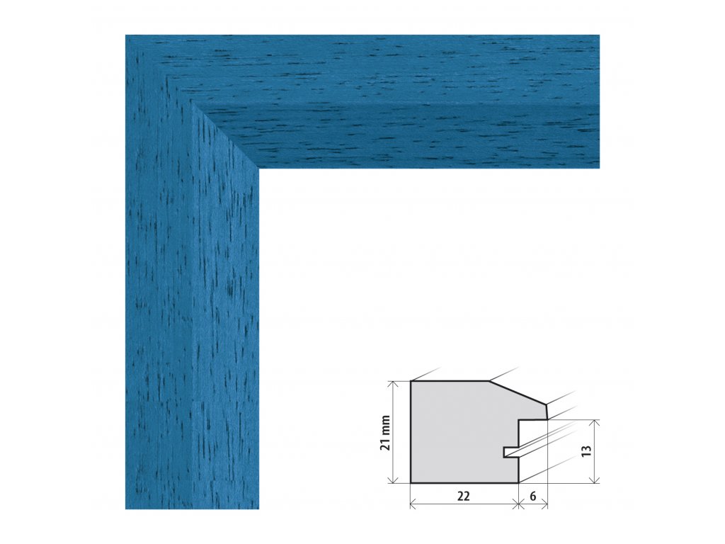 Fotorámeček 50x60 cm Dresden modrá s plexisklem (Plexisklo čiré)