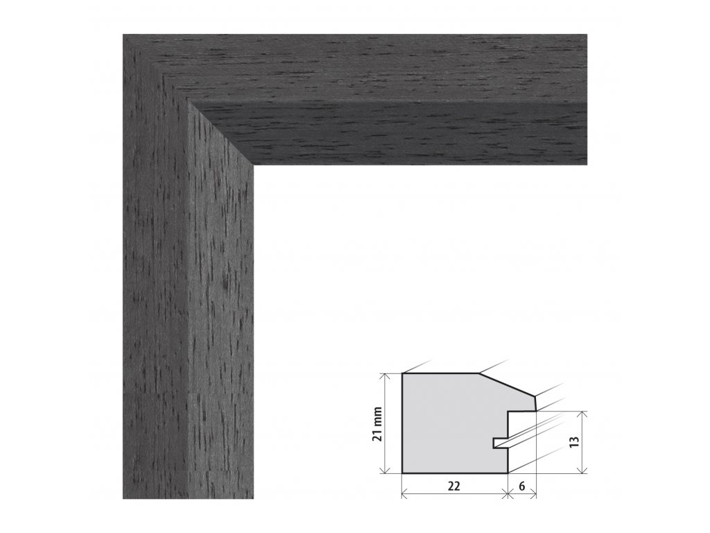 Fotorámeček 15x21 cm Dresden černá s plexisklem (Plexisklo čiré)