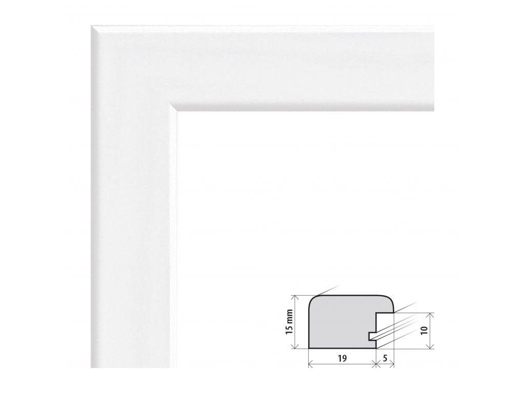 Fotorámeček 15x20 cm Modena bílá s plexisklem (Plexisklo čiré)