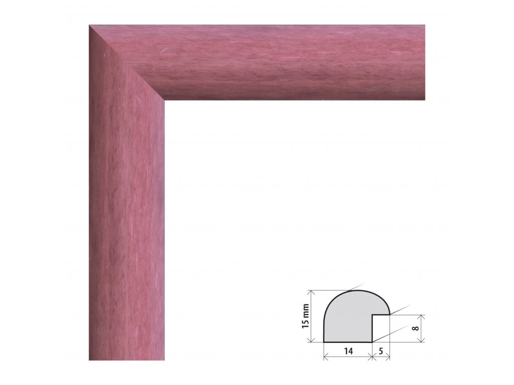 Fotorámeček 15x20 cm Roma růžová s plexisklem (Plexisklo čiré)