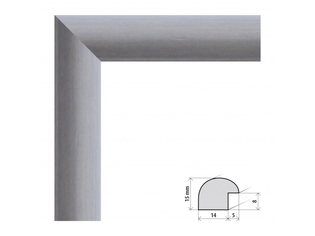 Fotorámeček A2 (42x59,4 cm) Roma šedá s plexisklem (Plexisklo čiré)