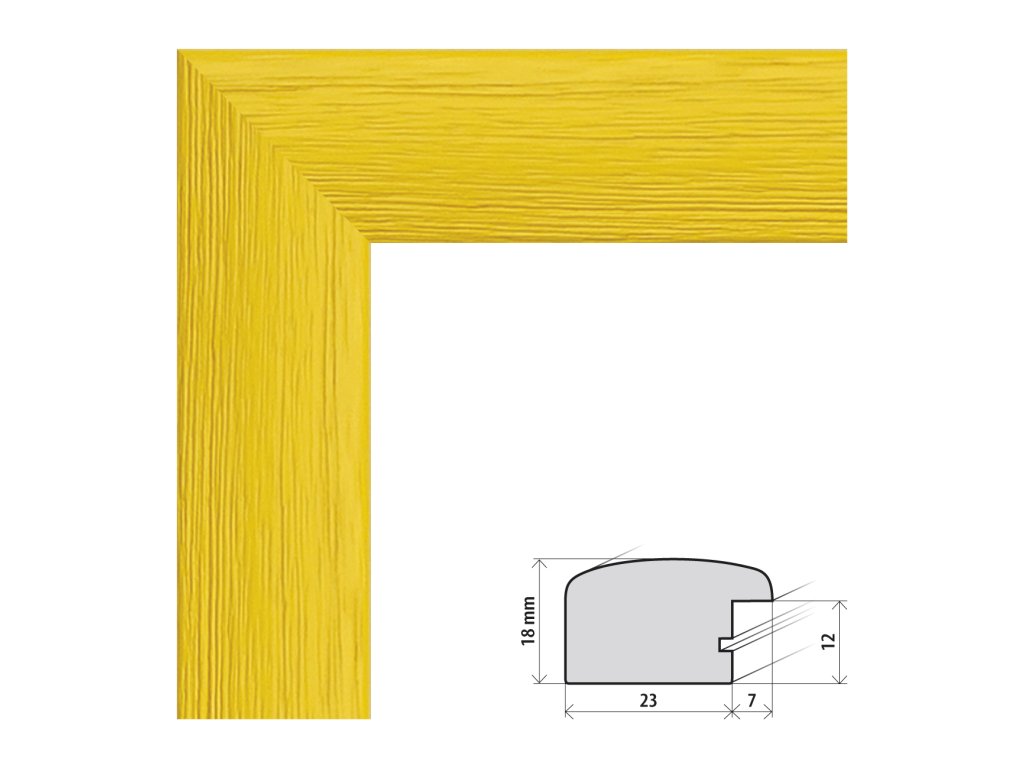 Fotorámeček 30x30 cm Rio žlutá s plexisklem (Plexisklo čiré)