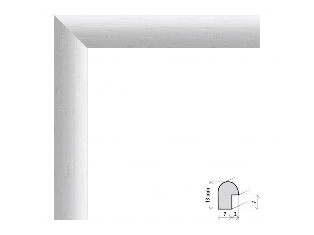 Fotorámeček A4 (21x29,7 cm) Vídeň bílá s plexisklem (Plexisklo čiré)