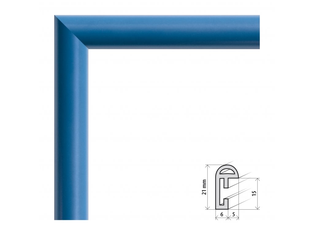 Fotorámeček 40x60 cm BF modrá s plexisklem (Plexisklo čiré)