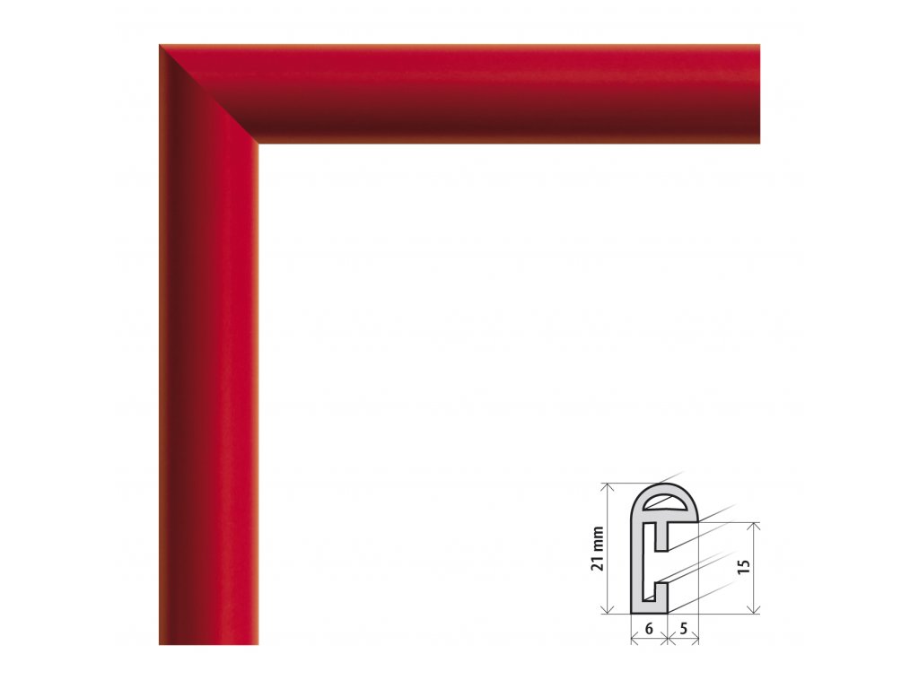 Fotorámeček 9x13 cm BF červená s plexisklem (Plexisklo čiré)