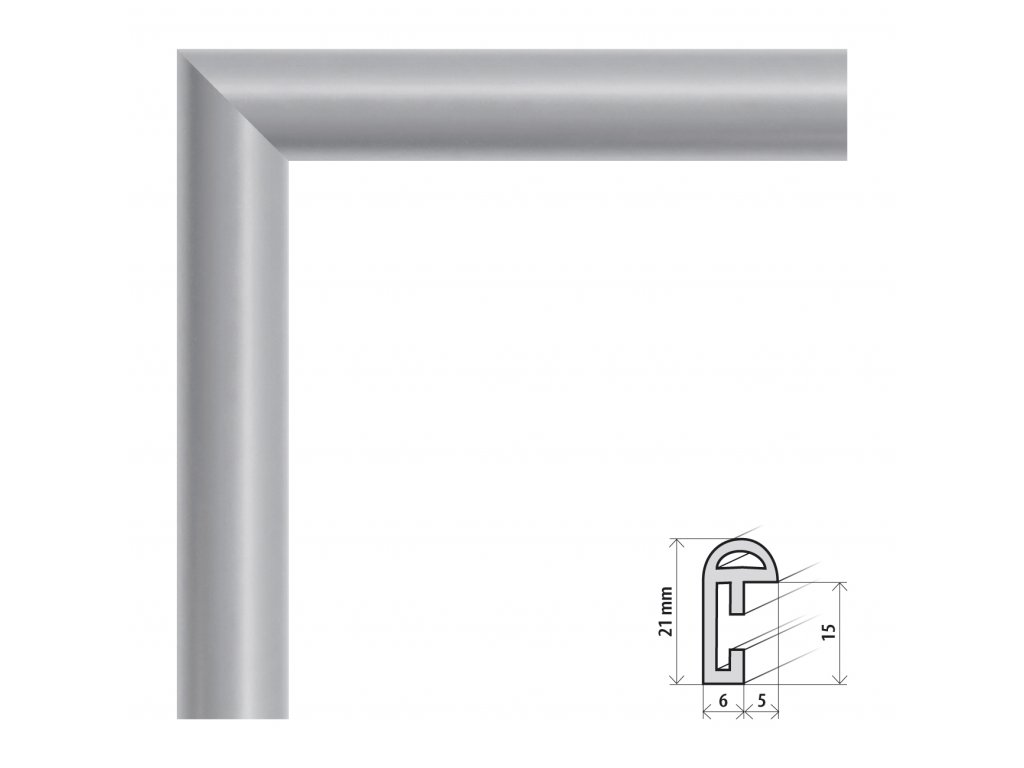 Fotorámeček A2 (42x59,4 cm) BF stříbrná s plexisklem (Plexisklo čiré)
