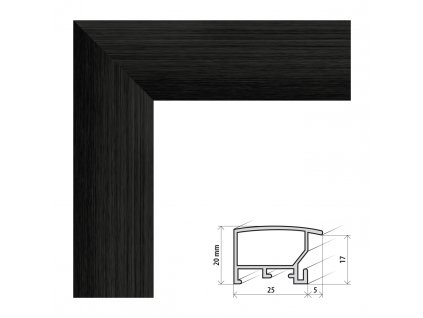 Fotorámeček 40x50 cm ALASKA černá s plexisklem (Plexisklo antireflexní (eliminuje odrazy a odlesky))
