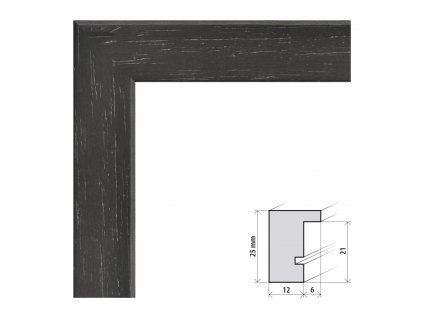 Fotorámeček 15x21 cm Kiel černá s plexisklem (Plexisklo čiré)