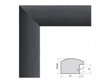 Fotorámeček 10x15 cm Parma černá s plexisklem (Plexisklo čiré)