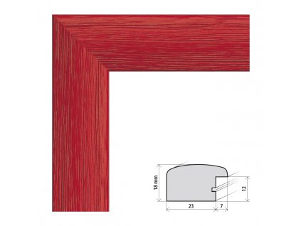 Fotorámeček 50x60 cm Rio červená s plexisklem (Plexisklo čiré)
