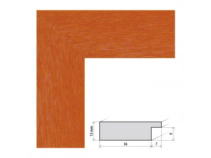 Fotorámeček 10x15 cm Lenna oranžová s plexisklem (Plexisklo čiré)