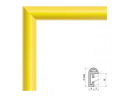 Fotorámeček 10x15 cm BF žlutá s plexisklem (Plexisklo čiré)