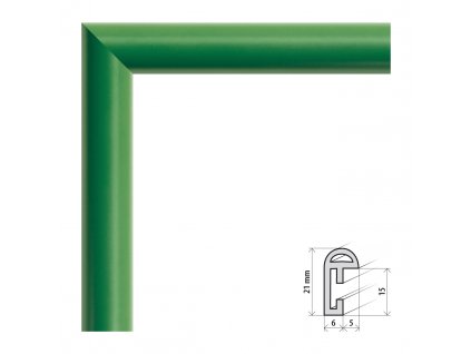 Fotorámeček 50x50 cm BF zelená s plexisklem (Plexisklo čiré)
