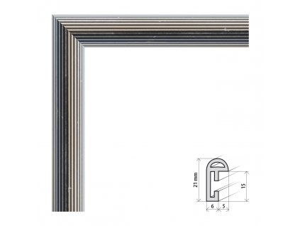 Fotorámeček 10x15 cm BF stříbrný proužek s plexisklem (Plexisklo čiré)