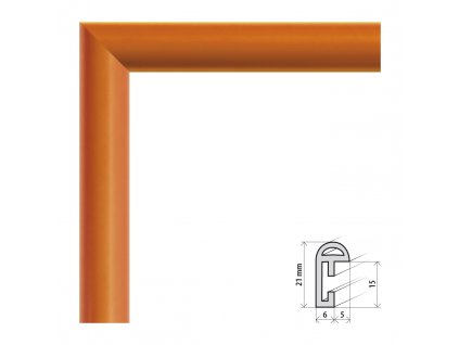 Fotorámeček 60x90 cm BF oranžová s plexisklem (Plexisklo čiré)