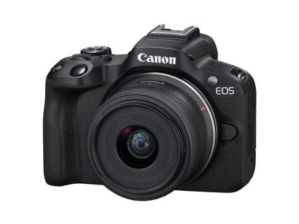 Digitální Fotoaparát Bezzrcadlovka s Displejem Canon EOS R50+ RF-S 18-45mm f/4.5-6.3 IS STM s Vestavěným Bleskem a Funkci Detekce Tváři