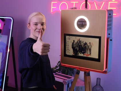 Samoobslužná Dotyková Digitální Fotobudka s LED Light Fotokoutek Párty Koutek Kiosek Selfie Photo Booth