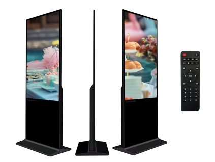 Reklamní Digitální Banner Obrazovka Smart Dotykový Displej Android Digiposter Infokiosek Totem Černý