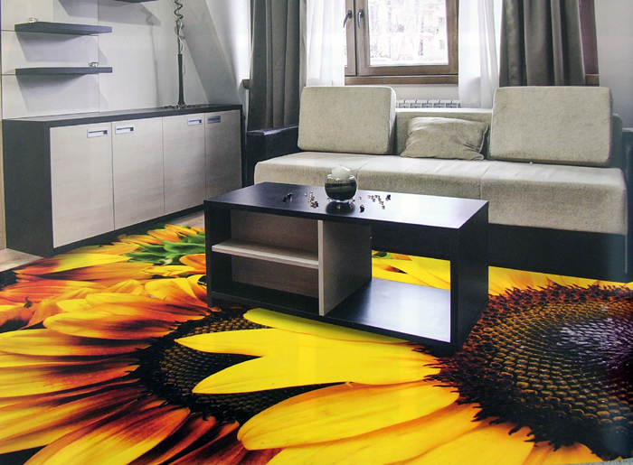 Lepení fototapet na podlahu