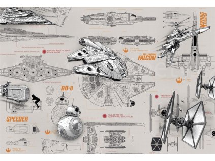 Star wars - Plány, fototapeta na zeď osmidílná, 368x254cm, 8D 8-493