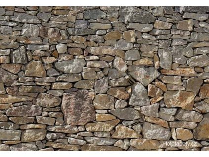 Osmidílná obrazová tapeta Stone wall, 368x254cm, 8D 8-727