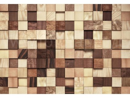 Osmidílná obrazová tapeta Dřevěné bloky, 368x254cm, 8D 8-978